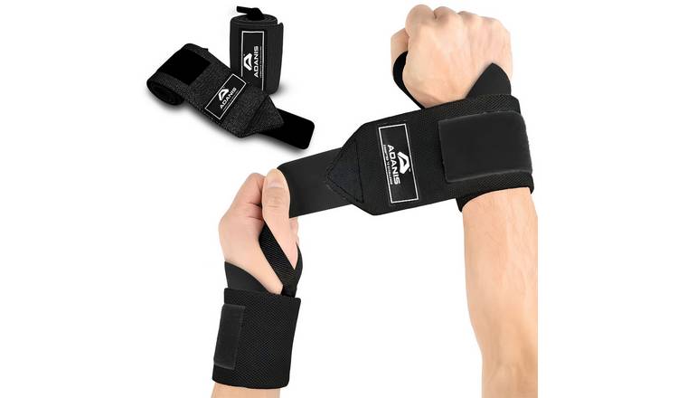 Adanis Pack of 2 Thumb Loop Weightlifting Wrist Wraps - Black
