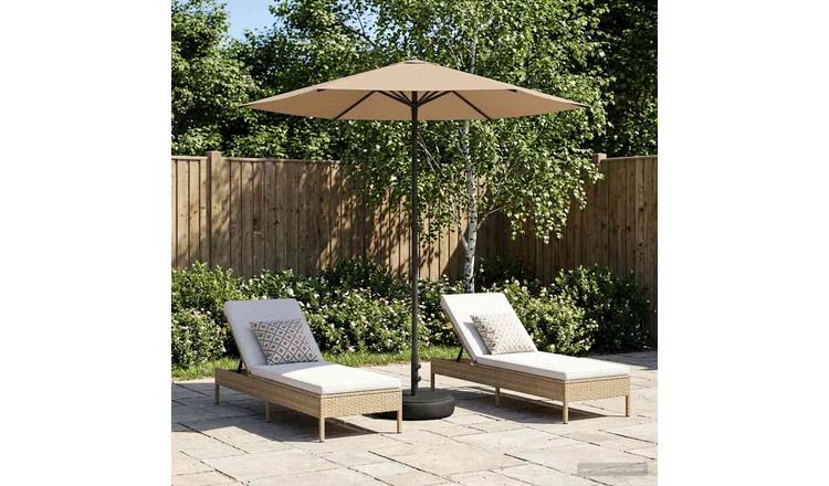 Walplus Rectangular Polyester Garden Parasol - Taupe - 226 x 226 x 228 cm