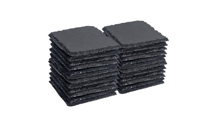 Argon Tableware Square Slate Coasters - Pack of 24