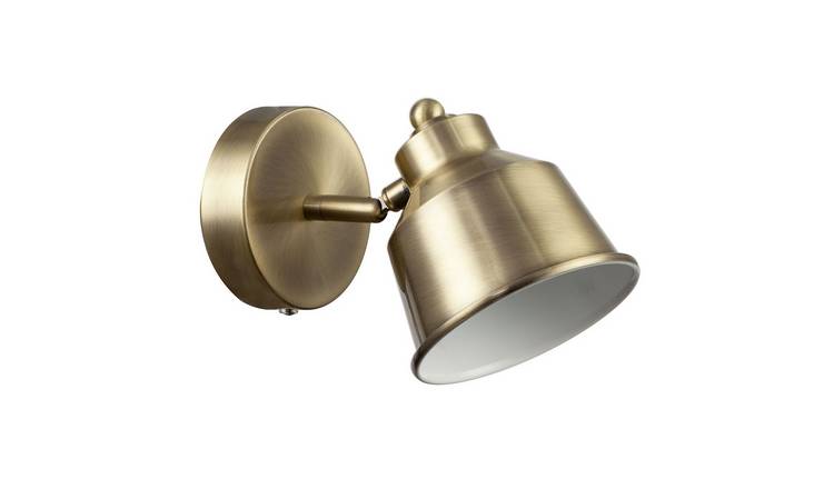 Happy Homewares Antique Brass Wireless Rechargeable Dimmable Wall Light - 12cm