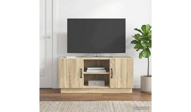 Walplus 2 Door Engineered Wood TV Cabinet - Sonoma Oak - 102 x 34.5 x 47 cm