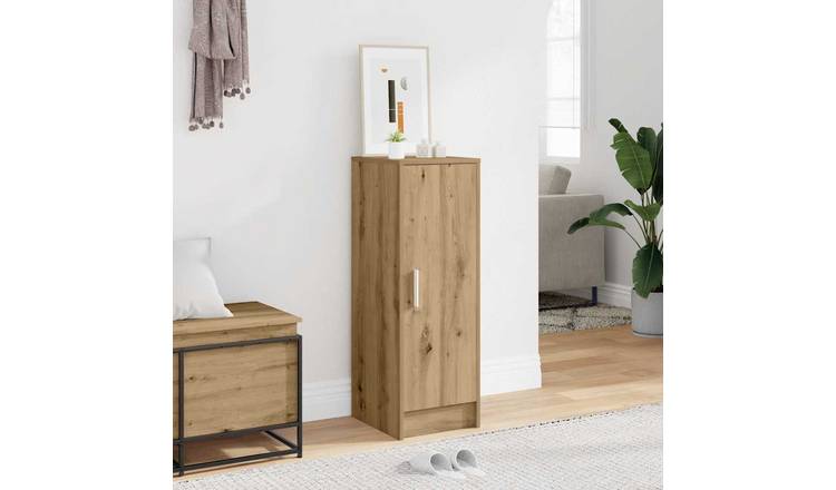 Walplus Engineered Wood Shoe Cabinet - Old Wood - 32 x 35 x 92 cm
