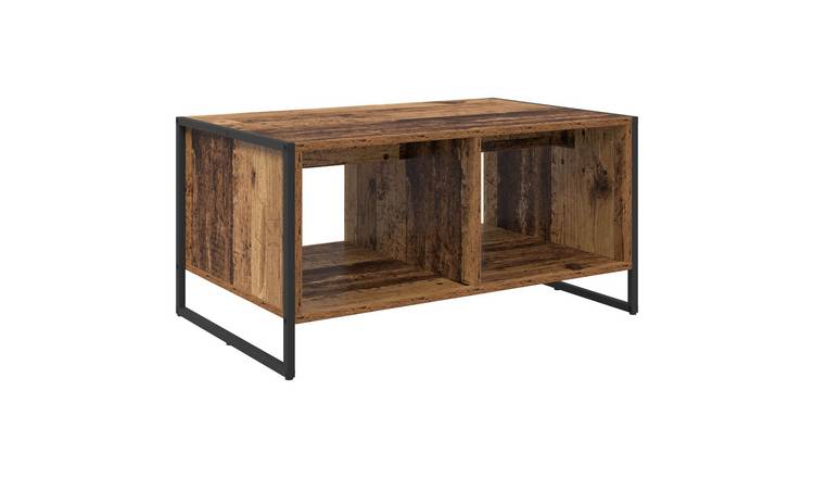 Walplus 2 Shelf Engineered Wood Coffee Table - Dark Wood - 80 x 50 x 40 cm