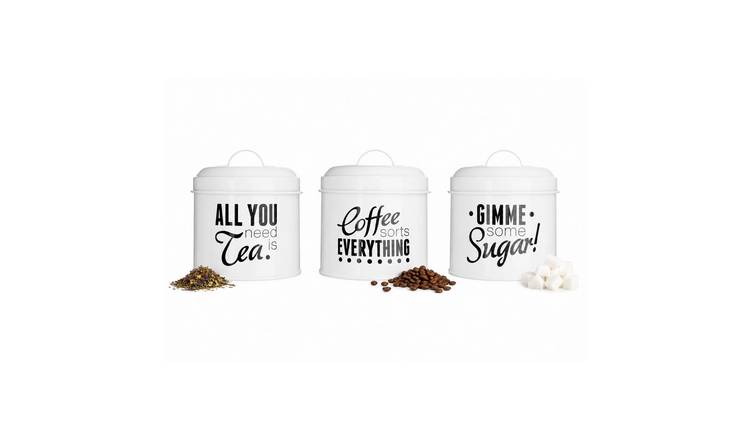 Orsina Pun and Games Set Of 3 Round Canisters