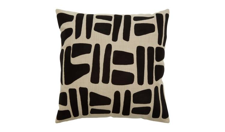 Orsina Bosie Ozella Patterned Square Cushion – Black