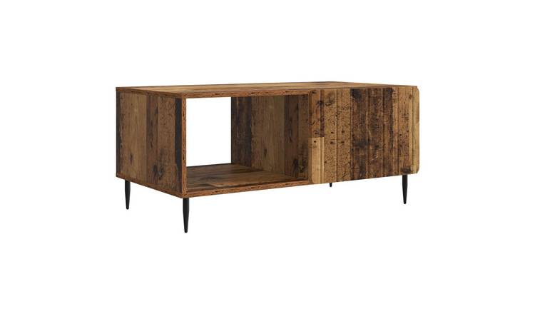 Walplus Engineered Wood Coffee Table - Brown and Black - 90 x 50 x 40 cm
