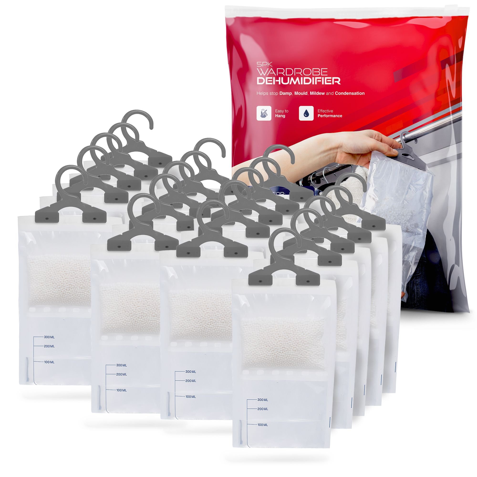 Haltons White 210g Hanging Dehumidifier Moisture Absorbers - Pack of 20 - Image 1