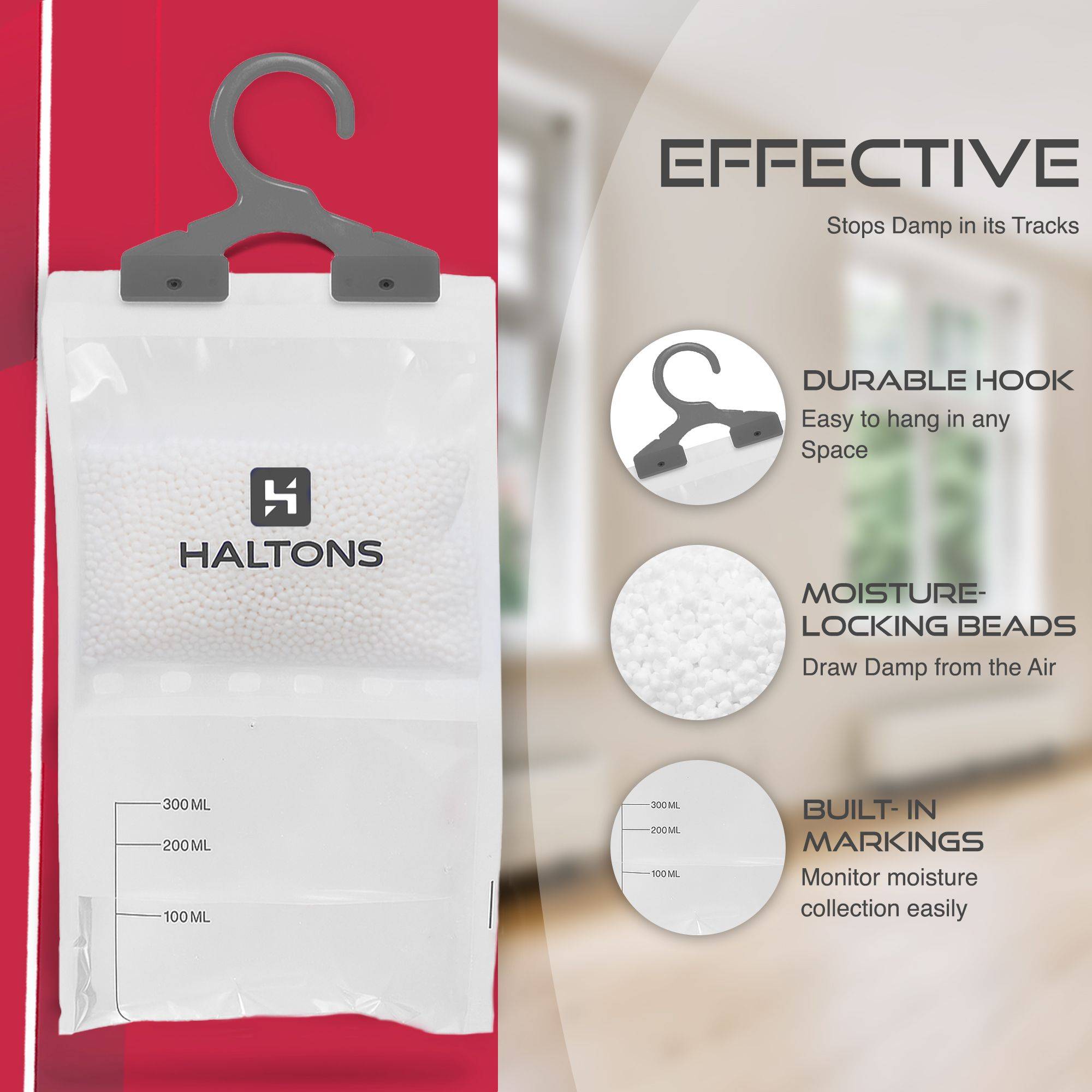 Haltons White 210g Hanging Dehumidifier Moisture Absorbers - Pack of 20 - Image 4