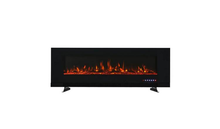Living and Home 72 Inch Wall Mounted Electric Fireplace with Remote - Black