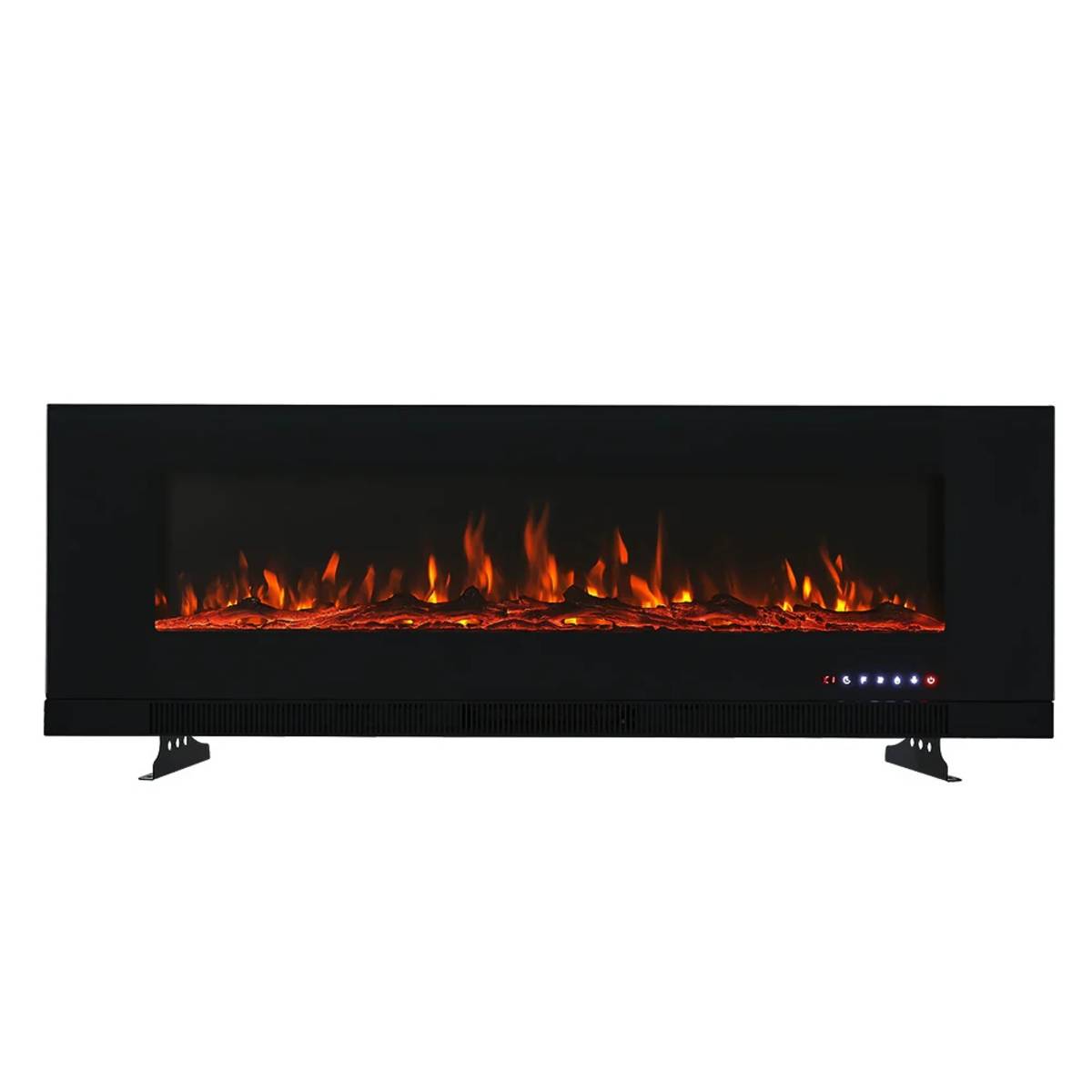 Living and Home 72 Inch Wall Mounted Electric Fireplace with Remote - Black - Image 1