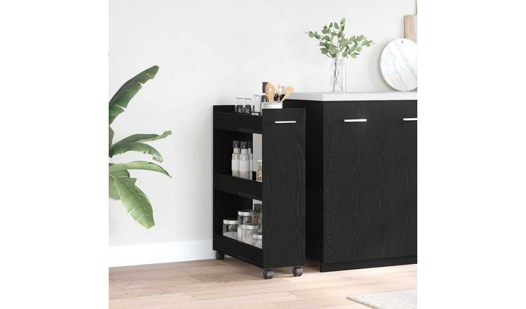 Walplus 3 Shelves Cabinet - Black Ash - 60 x 22 x 79 cm