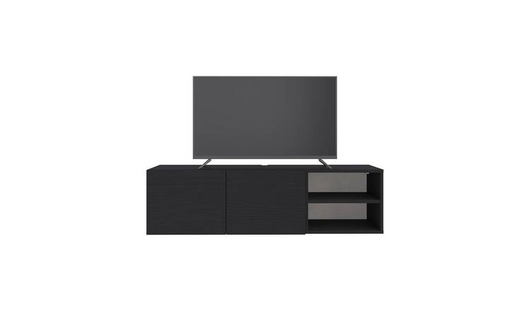 Decortie Conrad Floating TV Unit particleboard matt - black ash