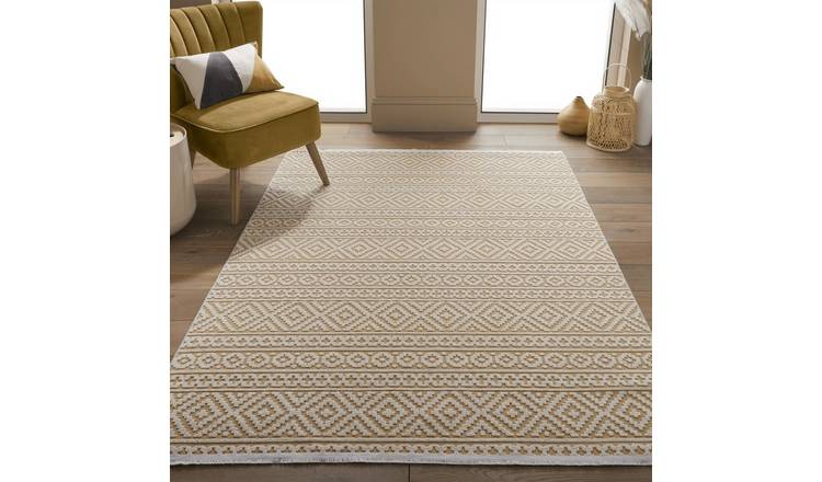 Mega Flooring Yellow Modern Geometric Rug - 190 x 290cm