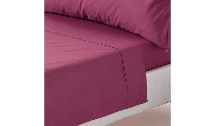 Homescapes Egyptian Cotton Burgundy Flat Sheet - King Size