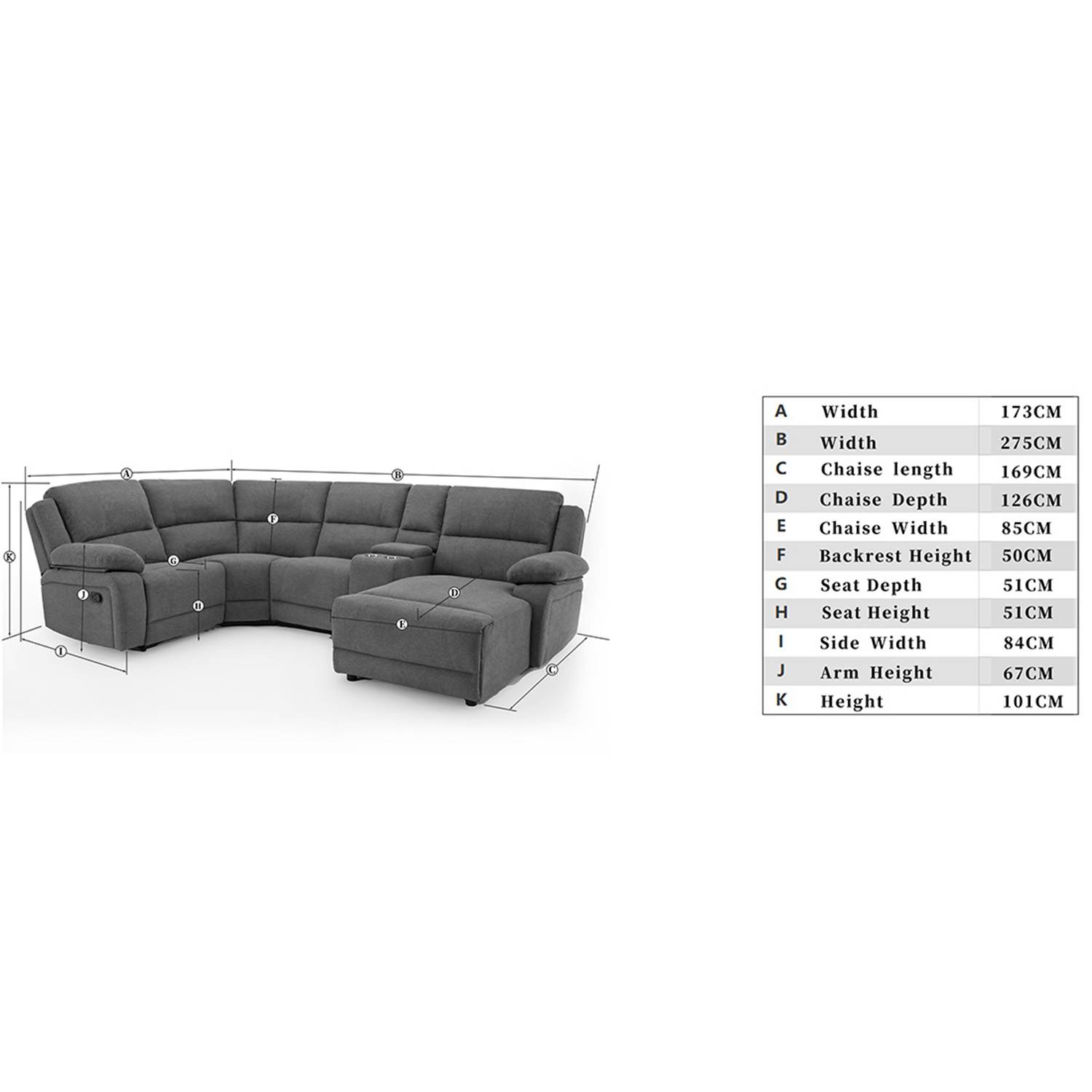 Furniture Online Dublin Corner Recliner 4 Seater Linen Sofa – Light Grey - Image 6