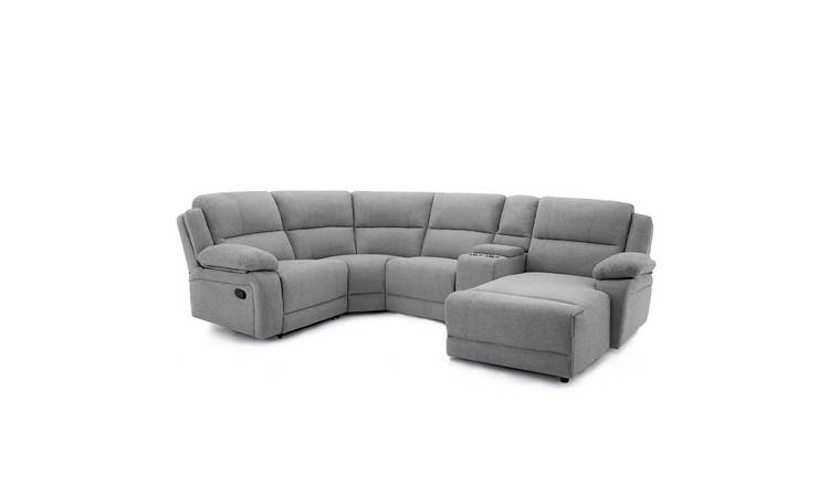 Furniture Online Dublin Corner Recliner 4 Seater Linen Sofa – Light Grey