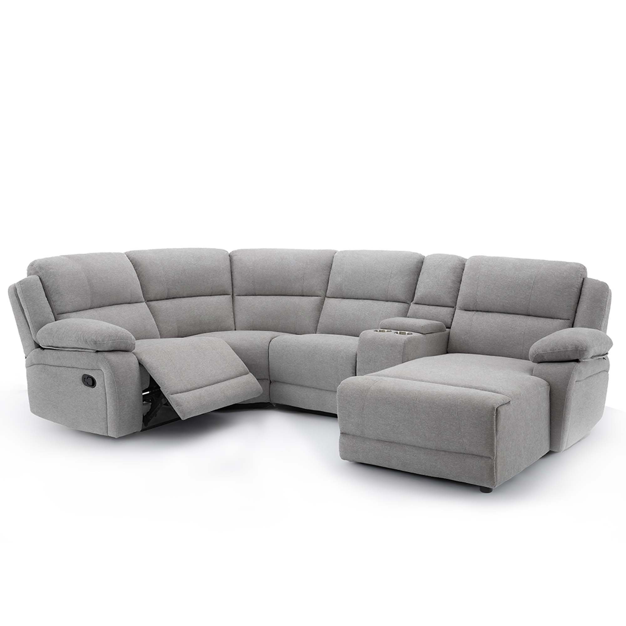Furniture Online Dublin Corner Recliner 4 Seater Linen Sofa – Light Grey - Image 3