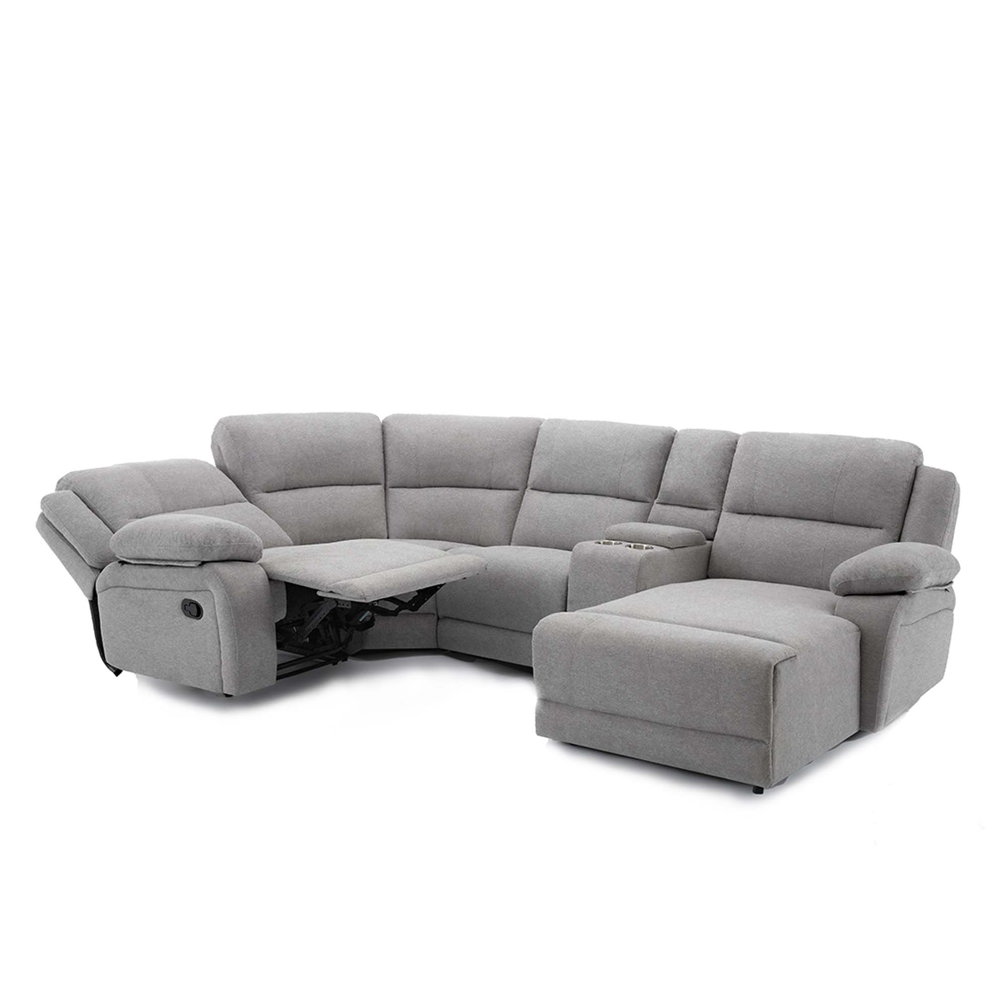 Furniture Online Dublin Corner Recliner 4 Seater Linen Sofa – Light Grey - Image 4