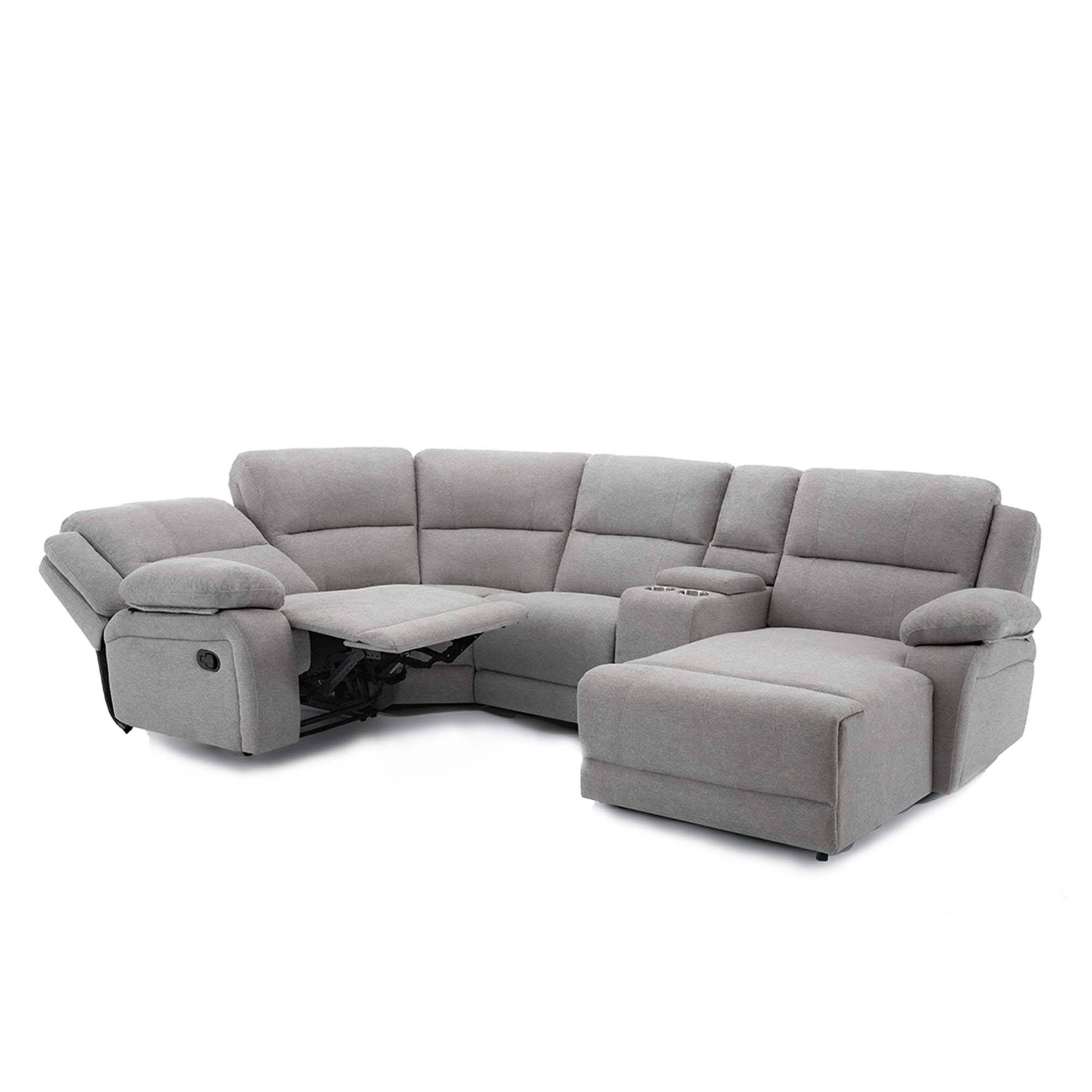 Furniture Online Dublin Corner Recliner 4 Seater Linen Sofa – Light Grey - Image 4