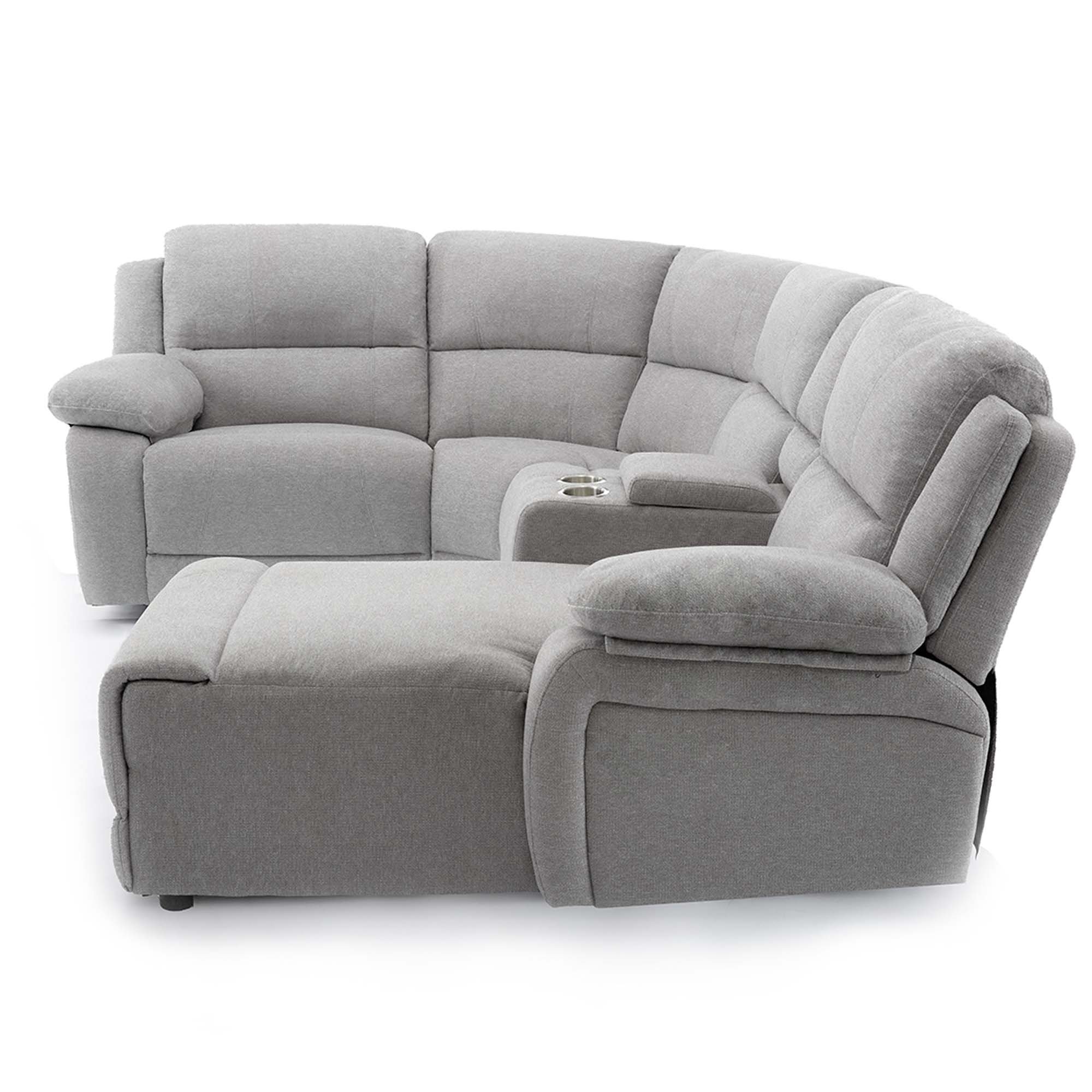 Furniture Online Dublin Corner Recliner 4 Seater Linen Sofa – Light Grey - Image 5