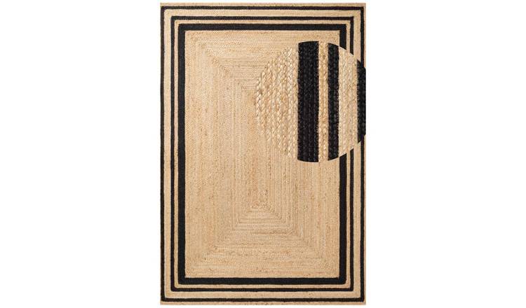 Hanse Home Black Nuru Bordered Reversible Braided Rug - 80 x 150cm