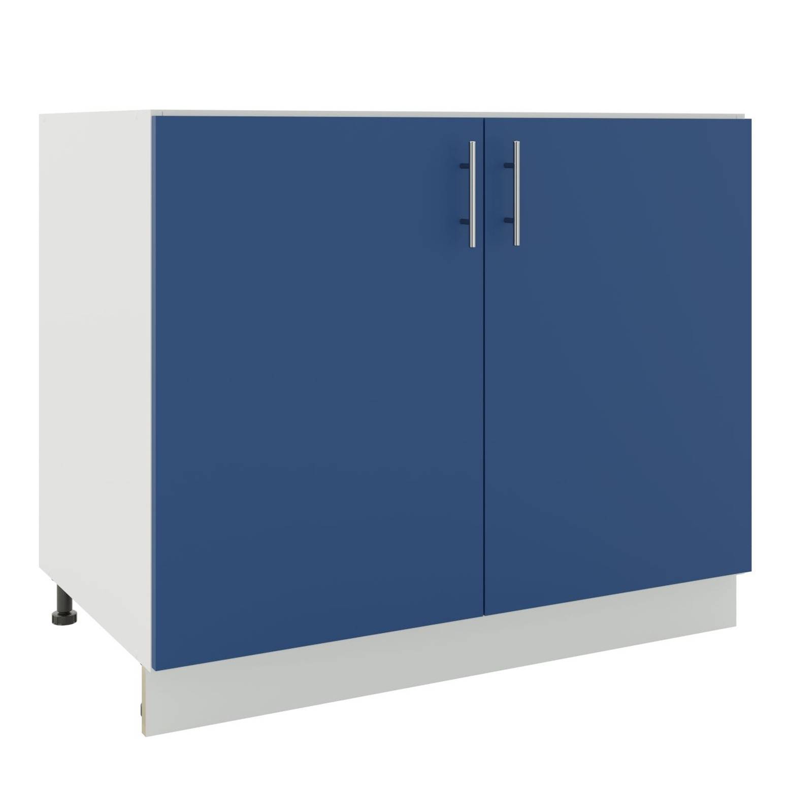 JD Greta 1000mm Adjustable Leg Base Cabinet with 2 Doors - Navy Blue Matt - Image 1