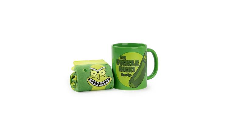Rick And Morty Pickle Rick Adult Mens Mug and Sock Gift Set - Green