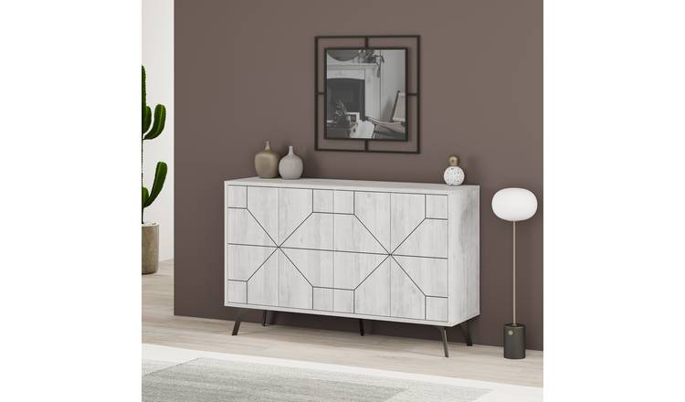 Decortie Dune 4 Sliding Door Sideboard - Cream