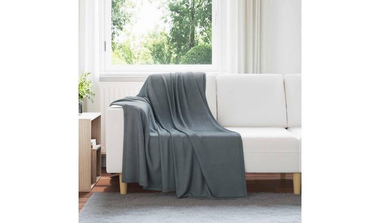 Walplus Fleece Throw Blanket - Dark Grey - 170 x 130 cm