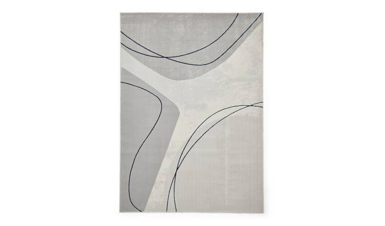 Mega Flooring Blue Modern Abstract Rug - 80 x 150cm