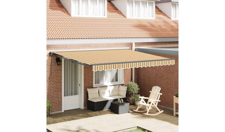 Walplus Polyester Awning Frame - Yellow and Grey - 400 x 300 cm