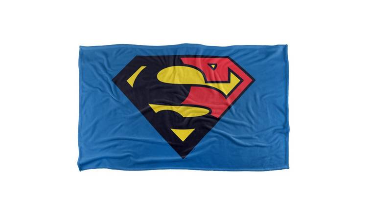 Superman 1993 Shield Soft Touch Black & Red Blanket - 127cm x 152cm