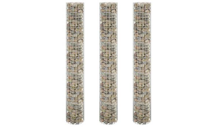Walplus Pack of 3 Galvanised Steel Gabion Raised Bed - Silver - 30 x 200 cm