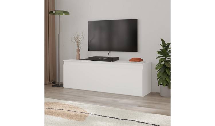 Decortie Sunset Low Board Particleboard TV Stand - White