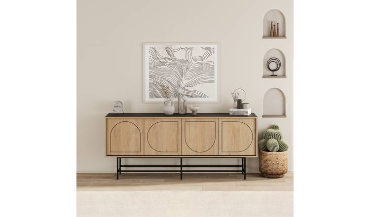 Decortie Joji 4 Door Sideboard - Dark Grey