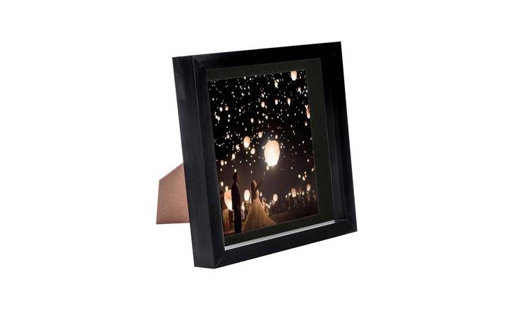 Nicola Spring 3D Box Photo Frame - 8 x 8" with Mount - Black/Black