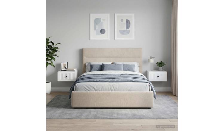 Walplus Pack of 2 Wall Mounted Bedside Cabinet - White - 33 x 34.5 x 20 cm