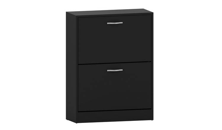 Vida Designs 2 Drawer Shoe Cabinet - Black