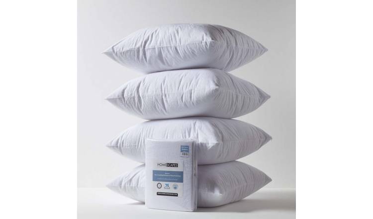 Homescapes Pack of 4 Waterproof Terry Towelling Pillow Protectors - 80 x 80 cm