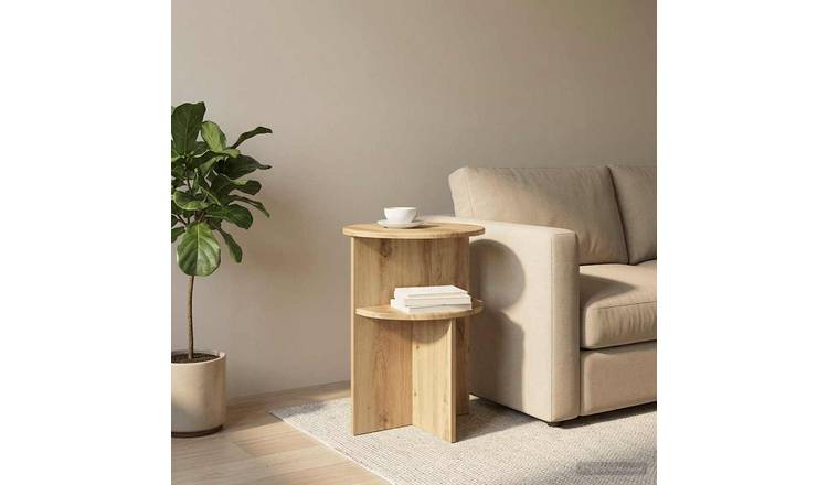 Walplus Side Table Engineered Wood - Artisan Oak - 39.5 x 55 cm
