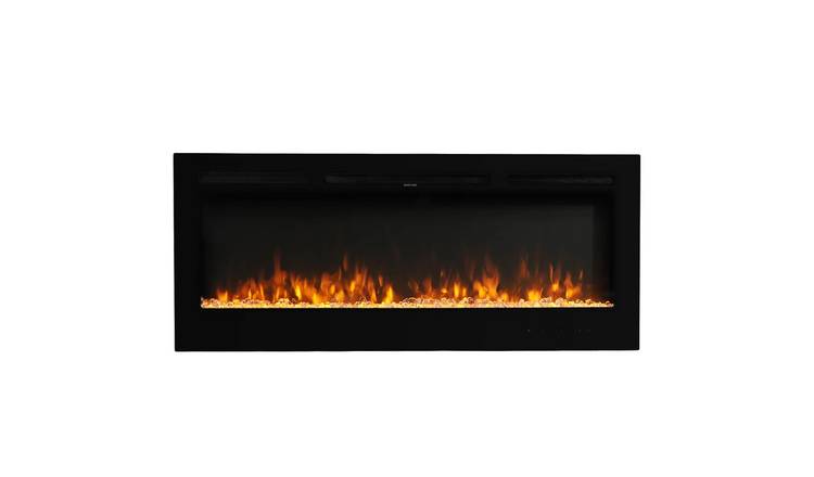 Living and Home 40 Inch Wall Mounted Electric Fireplace with Remote - Black