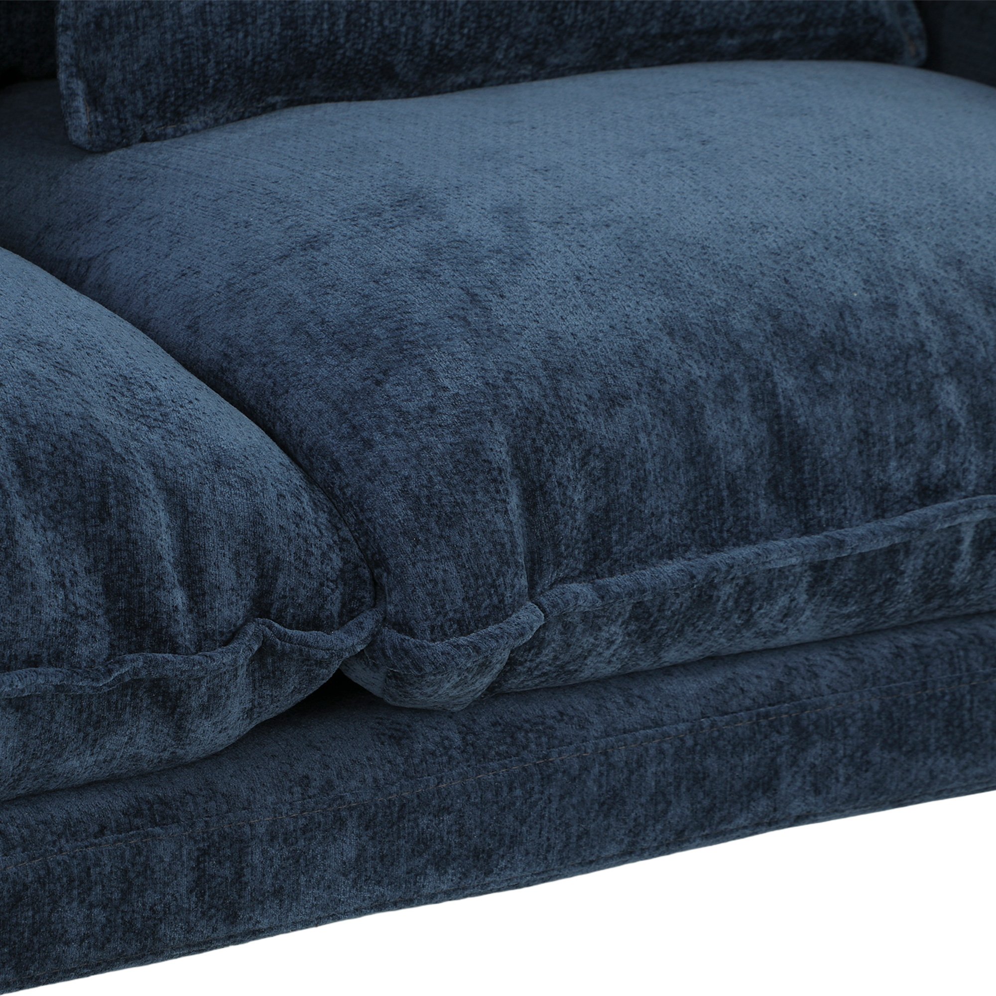 HOMCOM 2 Seater Velvet Modern Sofa with Spring Cushions - Blue - Image 4