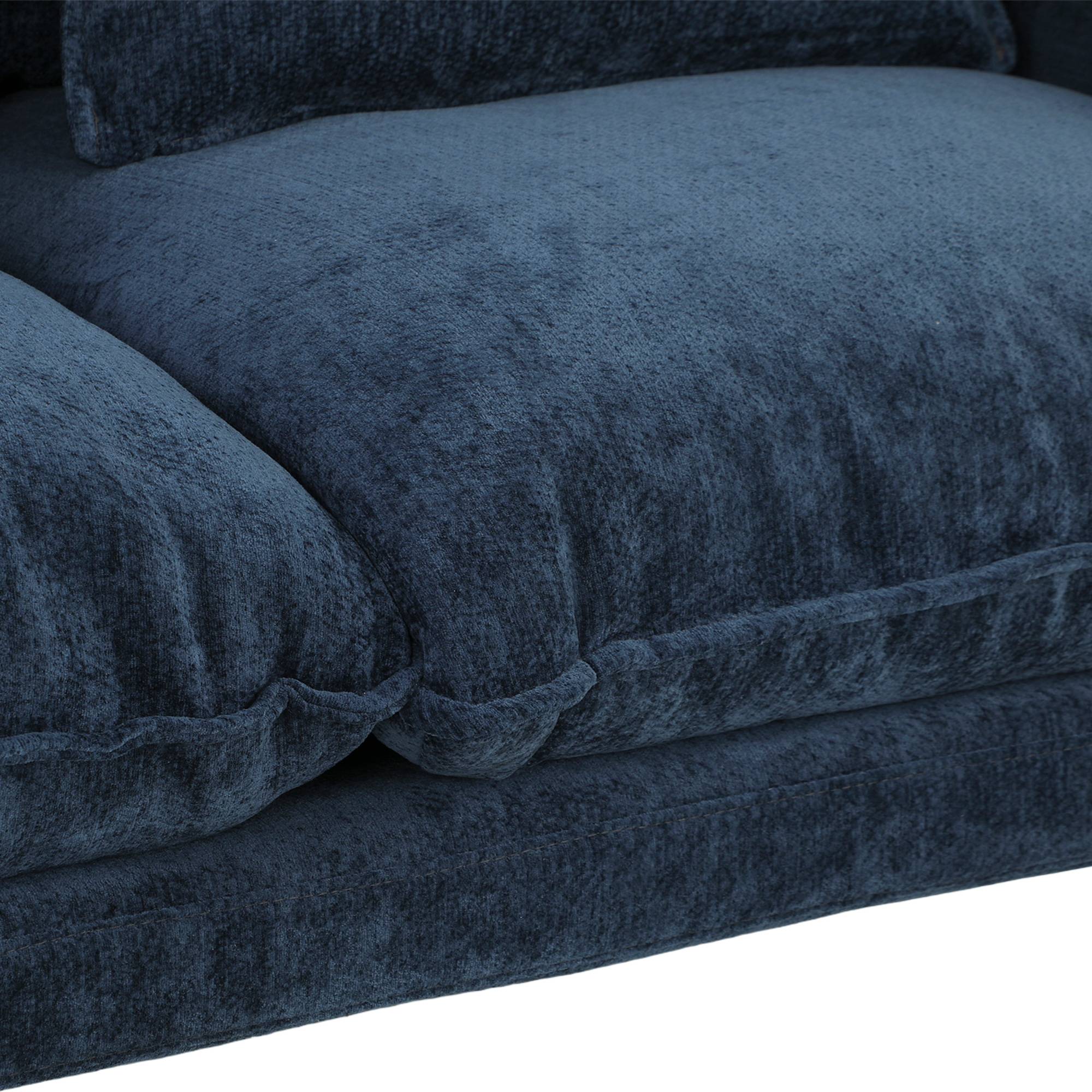 HOMCOM 2 Seater Velvet Modern Sofa with Spring Cushions - Blue - Image 4