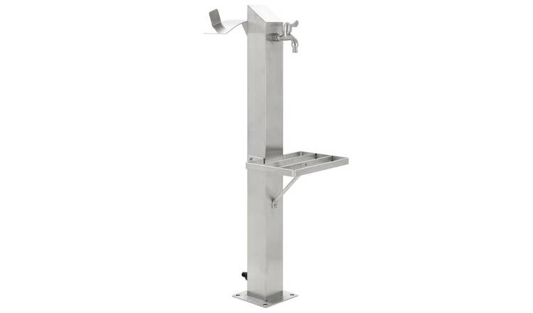 Walplus Stainless Steel Garden Water Column Square - Silver - 95 cm