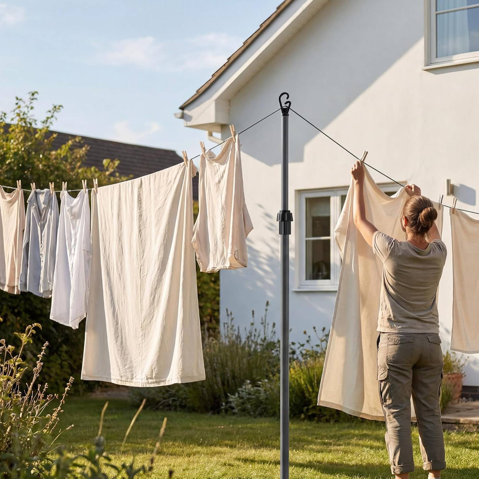 Vivo Technologies 2.4m Pack of 2 Washing Line Prop - Silver - Image 2