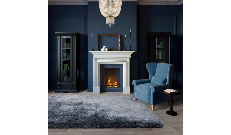 Mega Flooring Blue Modern Plain Rug - 140 x 200cm