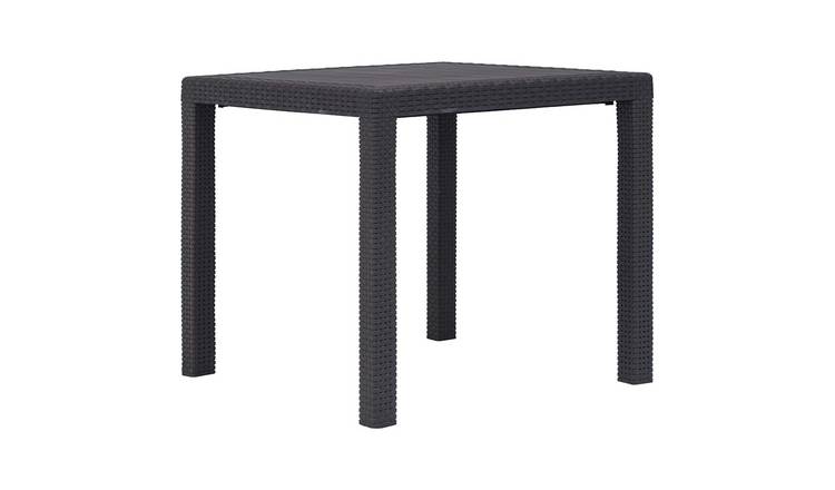 Walplus Plastic Garden Table - Brown - 79 x 79 x 72 cm