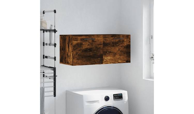Walplus Engineered Wood Wall Cabinet - Dark Oak - 80 x 36.5 x 35 cm