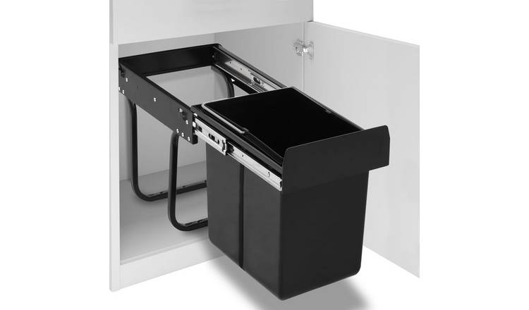 Walplus Kitchen Cupboard Pull-out Dustbin Soft-Close - Black - 26 x 34 x 35.1 cm