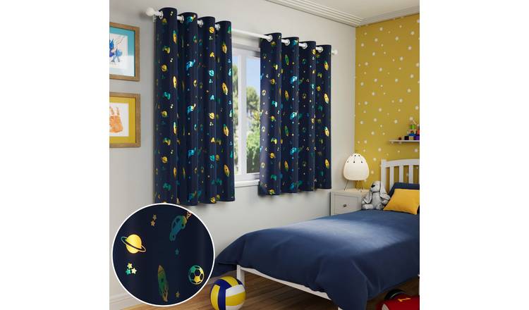 Enhanced Living Infinity Eyelet Thermal Curtains - 117 x 183cm - Blue